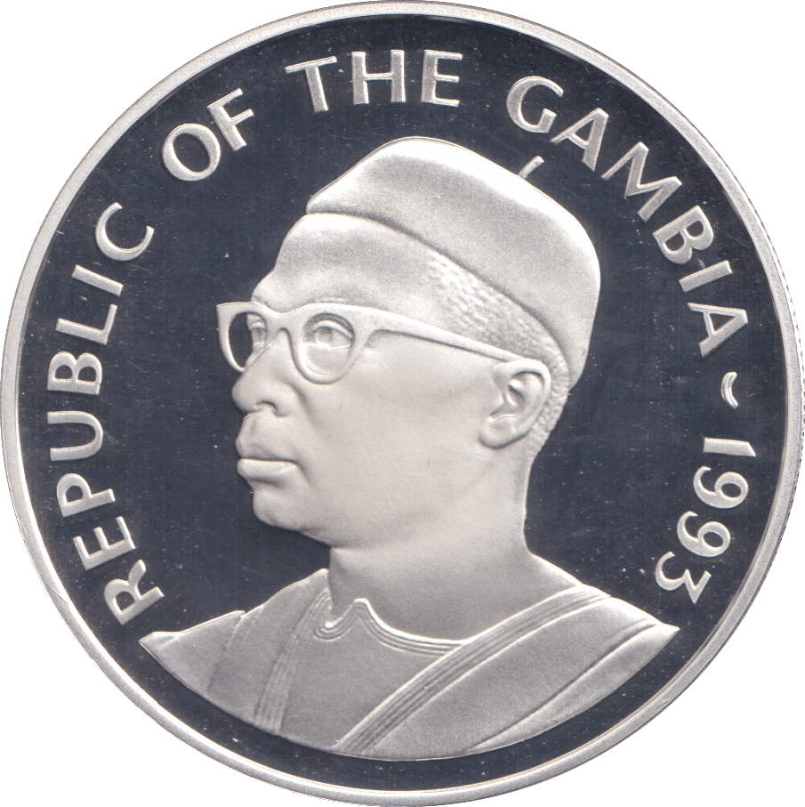 1993 SILVER PROOF 20 DALASIS GAMBIA - SILVER WORLD COINS - Cambridgeshire Coins