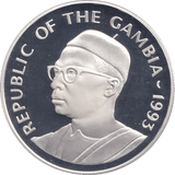 1993 SILVER PROOF 20 DALASIS GAMBIA - SILVER WORLD COINS - Cambridgeshire Coins