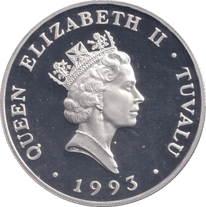 1993 SILVER PROOF 20 DOLLAR TUVALU - SILVER WORLD COINS - Cambridgeshire Coins