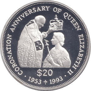 1993 SILVER PROOF 20 DOLLAR TUVALU - SILVER WORLD COINS - Cambridgeshire Coins