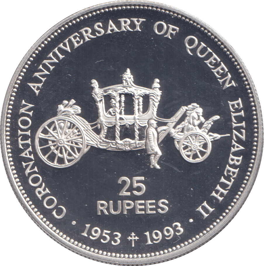 1993 SILVER PROOF 25 RUPEES SEYCHELLES - SILVER WORLD COINS - Cambridgeshire Coins