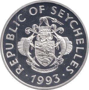 1993 SILVER PROOF 25 RUPEES SEYCHELLES - SILVER WORLD COINS - Cambridgeshire Coins