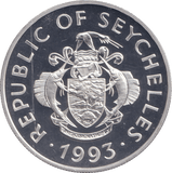 1993 SILVER PROOF 25 RUPEES SEYCHELLES - SILVER WORLD COINS - Cambridgeshire Coins
