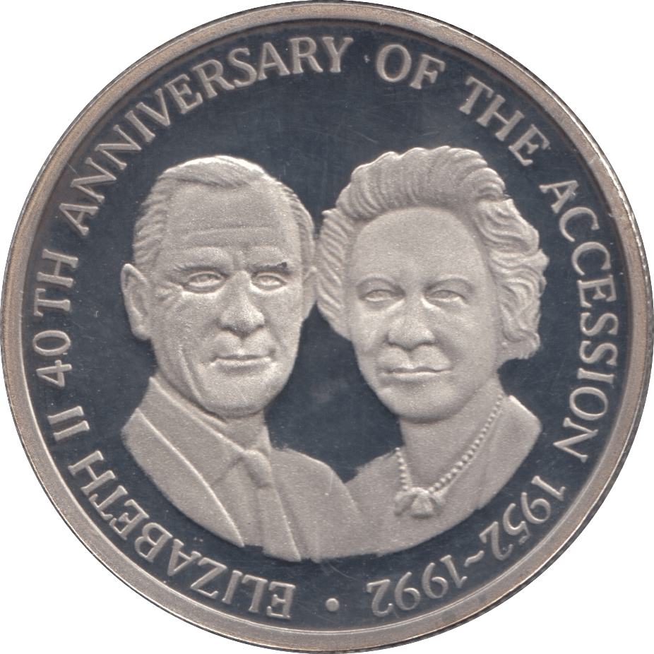 1993 SILVER PROOF 40th ANNIVERSARY ACCESSION TWENTY CROWNS TURKS AND CAICOS - SILVER WORLD COINS - Cambridgeshire Coins