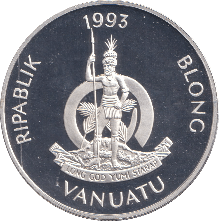 1993 SILVER PROOF 50 VATU VANUATU - SILVER WORLD COINS - Cambridgeshire Coins