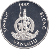 1993 SILVER PROOF 50 VATU VANUATU - SILVER WORLD COINS - Cambridgeshire Coins