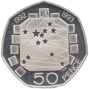 1993 SILVER PROOF EEC LARGE 50P UNITED KINGDOM - 50P Silver Proof - Cambridgeshire Coins