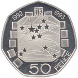 1993 SILVER PROOF EEC LARGE 50P UNITED KINGDOM - 50P Silver Proof - Cambridgeshire Coins