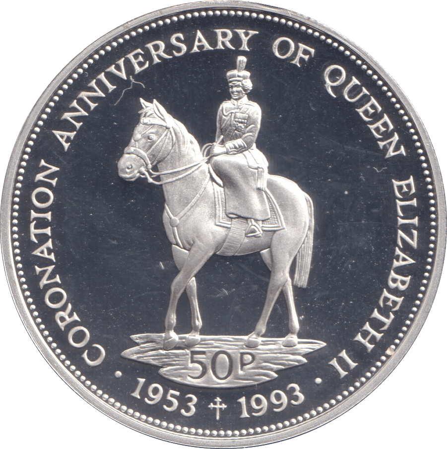 1993 SILVER PROOF FIFTY PENCE FALKLAND ISLANDS - SILVER WORLD COINS - Cambridgeshire Coins