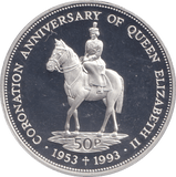 1993 SILVER PROOF FIFTY PENCE FALKLAND ISLANDS - SILVER WORLD COINS - Cambridgeshire Coins