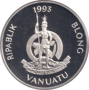 1993 SILVER PROOF FIFTY VATU VANUATU - SILVER WORLD COINS - Cambridgeshire Coins