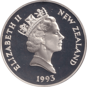 1993 SILVER PROOF FIVE DOLLAR NEW ZEALAND - SILVER WORLD COINS - Cambridgeshire Coins