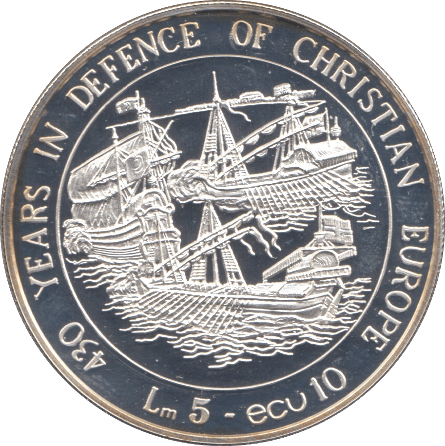 1993 SILVER PROOF FIVE LIRA MALTA - SILVER WORLD COINS - Cambridgeshire Coins