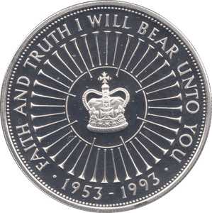 1993 SILVER PROOF FIVE POUNDS UK - SILVER WORLD COINS - Cambridgeshire Coins