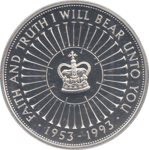 1993 SILVER PROOF FIVE POUNDS - £5 Silver Proof - Cambridgeshire Coins