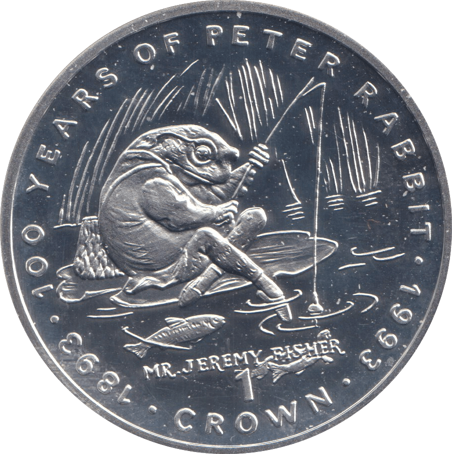 1993 SILVER PROOF ONE CROWN GIBRALTAR MR. JEREMY FISHER - SILVER WORLD COINS - Cambridgeshire Coins