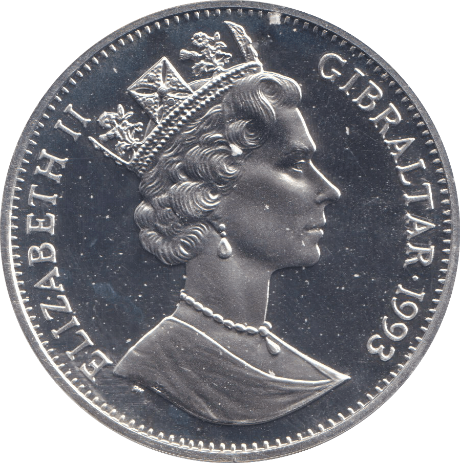 1993 SILVER PROOF ONE CROWN GIBRALTAR TOM KITTEN - SILVER WORLD COINS - Cambridgeshire Coins