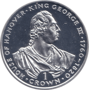 1993 SILVER PROOF ONE CROWN KING GEORGE III - SILVER WORLD COINS - Cambridgeshire Coins