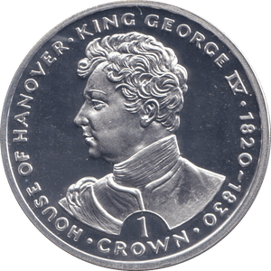 1993 SILVER PROOF ONE CROWN KING GEORGE IV - SILVER WORLD COINS - Cambridgeshire Coins