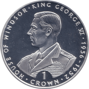1993 SILVER PROOF ONE CROWN KING GEORGE VI - SILVER WORLD COINS - Cambridgeshire Coins