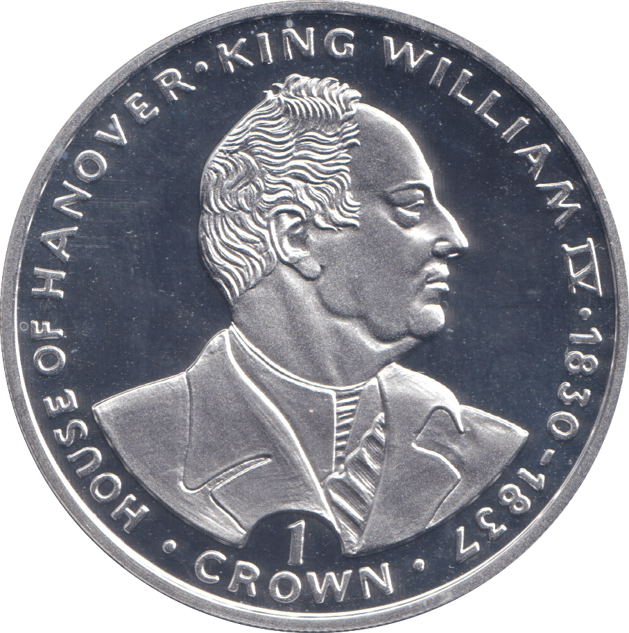 1993 SILVER PROOF ONE CROWN KING WILLIAM IV - SILVER WORLD COINS - Cambridgeshire Coins