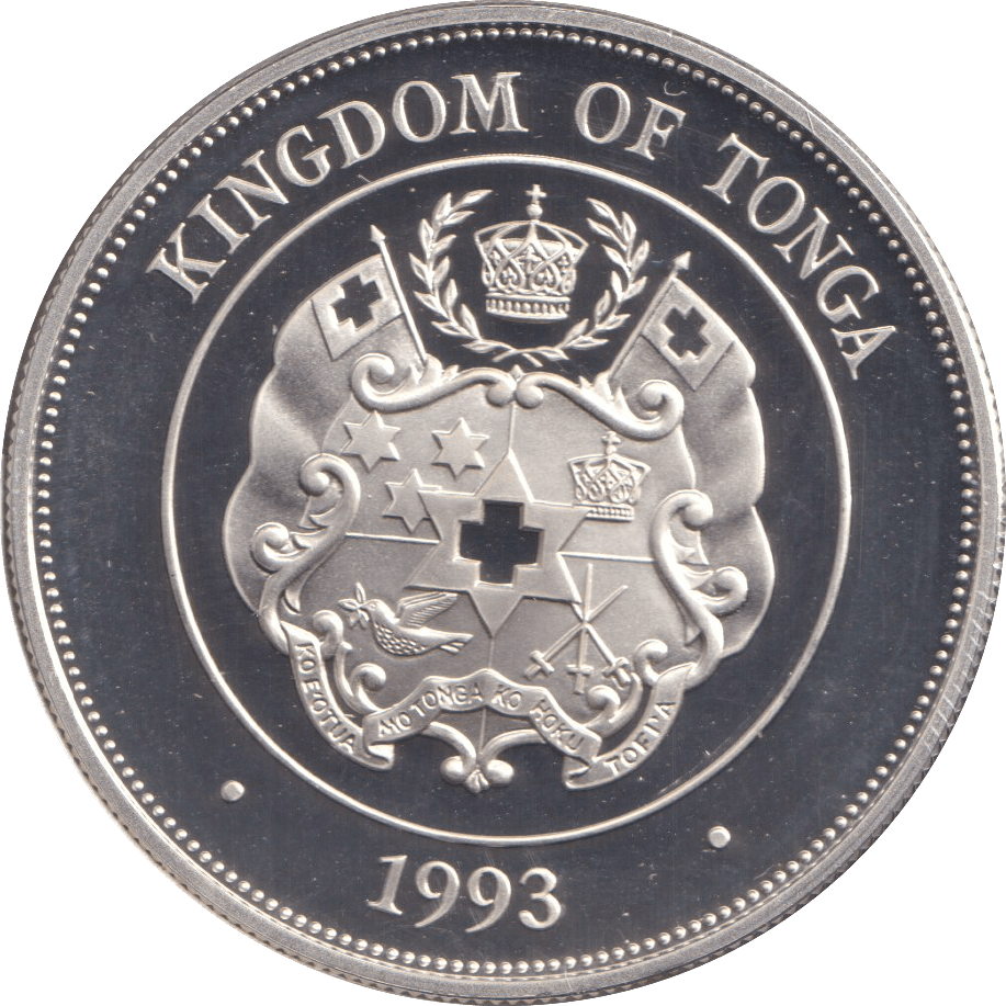 1993 SILVER PROOF ONE PA'ANGA CORONATION ANNIVERSARY - SILVER WORLD COINS - Cambridgeshire Coins