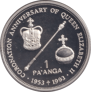 1993 SILVER PROOF ONE PA'ANGA KINGDOM OF TONGA - SILVER WORLD COINS - Cambridgeshire Coins