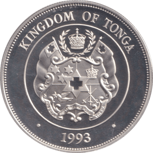 1993 SILVER PROOF ONE PA'ANGA KINGDOM OF TONGA - SILVER WORLD COINS - Cambridgeshire Coins