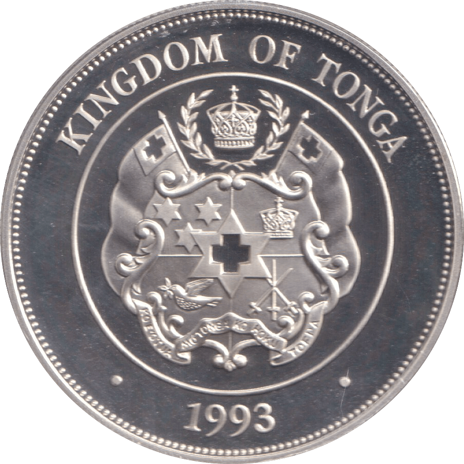 1993 SILVER PROOF ONE PA'ANGA KINGDOM OF TONGA - SILVER WORLD COINS - Cambridgeshire Coins