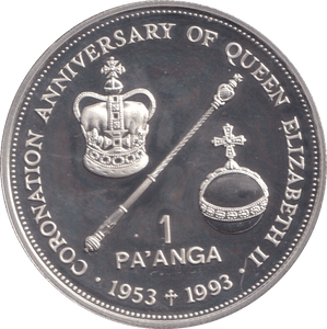 1993 SILVER PROOF ONE PA'ANGA KINGDOM OF TONGA - SILVER WORLD COINS - Cambridgeshire Coins