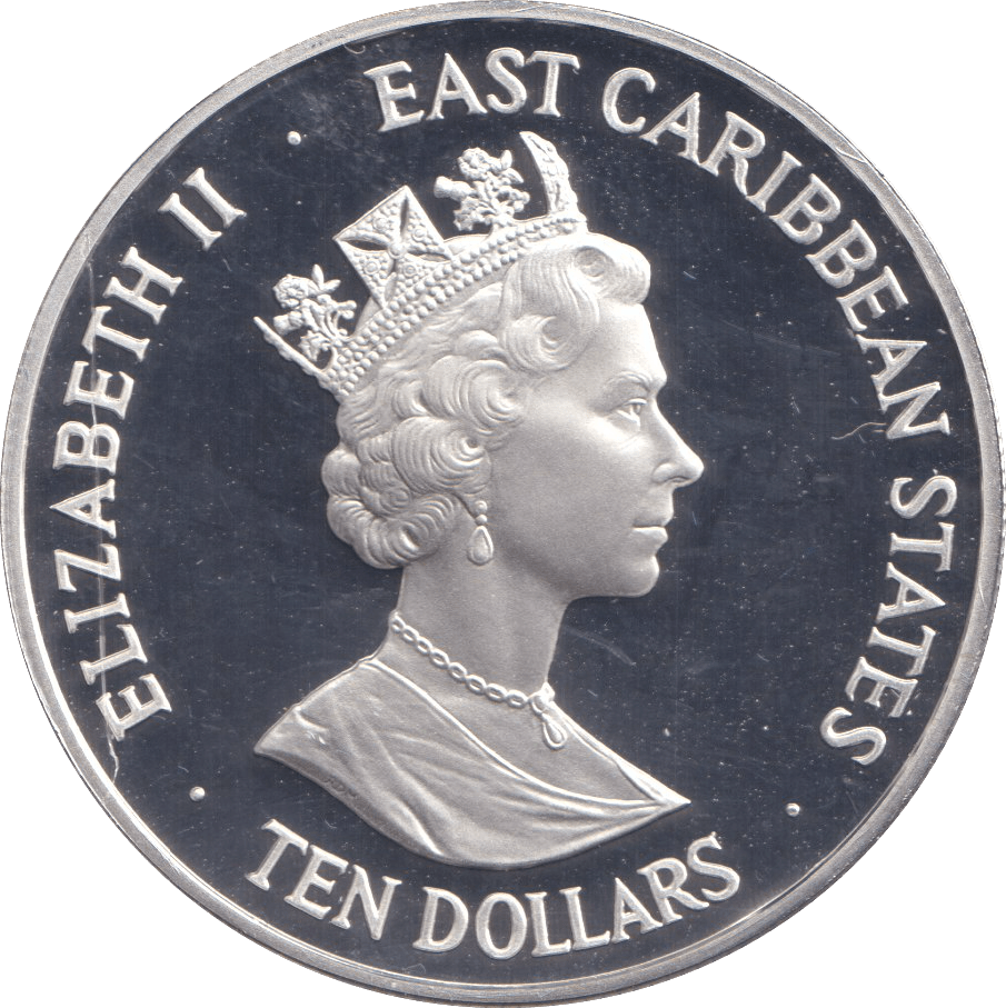 1993 SILVER PROOF TEN DOLLAR EAST CARIBBEAN STATES - SILVER WORLD COINS - Cambridgeshire Coins