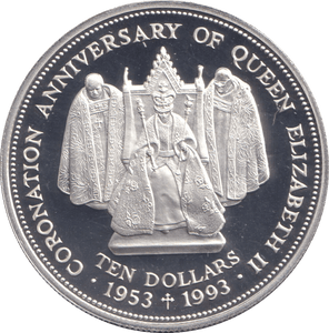 1993 SILVER PROOF TEN DOLLAR FIJI - SILVER WORLD COINS - Cambridgeshire Coins