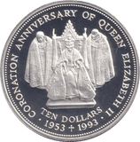 1993 SILVER PROOF TEN DOLLAR FIJI - SILVER WORLD COINS - Cambridgeshire Coins