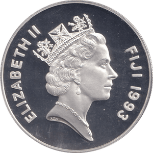 1993 SILVER PROOF TEN DOLLAR FIJI - SILVER WORLD COINS - Cambridgeshire Coins