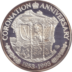 1993 SILVER PROOF TWENTY CROWN TURKS AND CAICOS ISLANDS - SILVER WORLD COINS - Cambridgeshire Coins