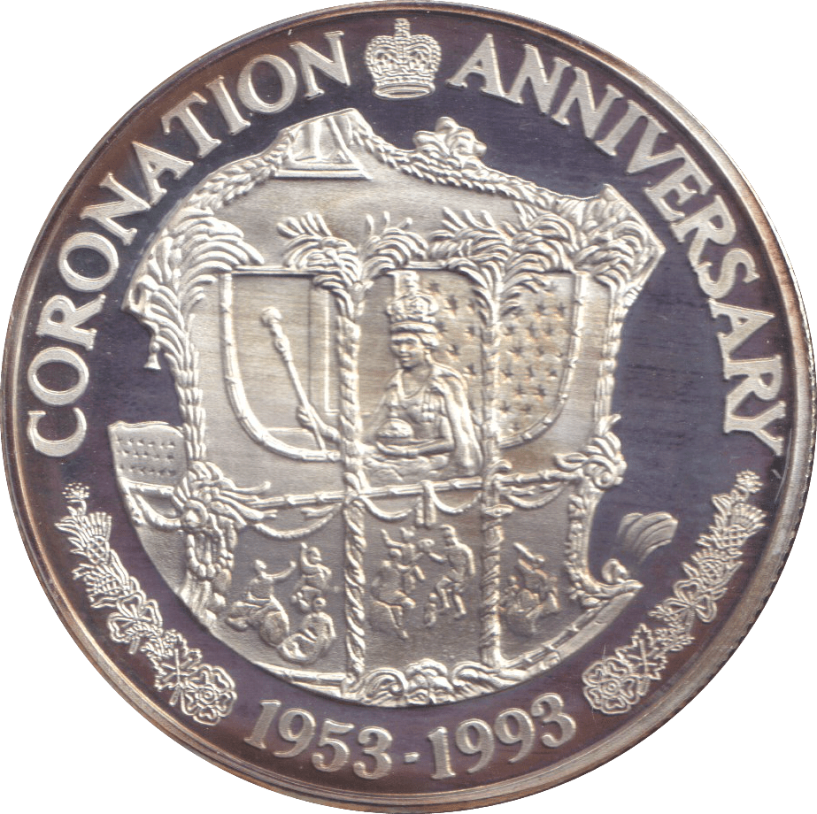 1993 SILVER PROOF TWENTY CROWN TURKS AND CAICOS ISLANDS - SILVER WORLD COINS - Cambridgeshire Coins