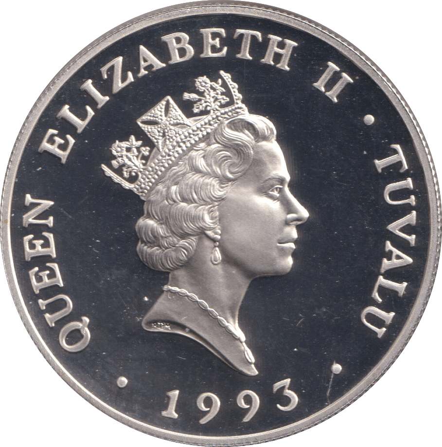 1993 SILVER PROOF TWENTY DOLLARS TUVALU - SILVER WORLD COINS - Cambridgeshire Coins