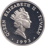 1993 SILVER PROOF TWENTY DOLLARS TUVALU - SILVER WORLD COINS - Cambridgeshire Coins
