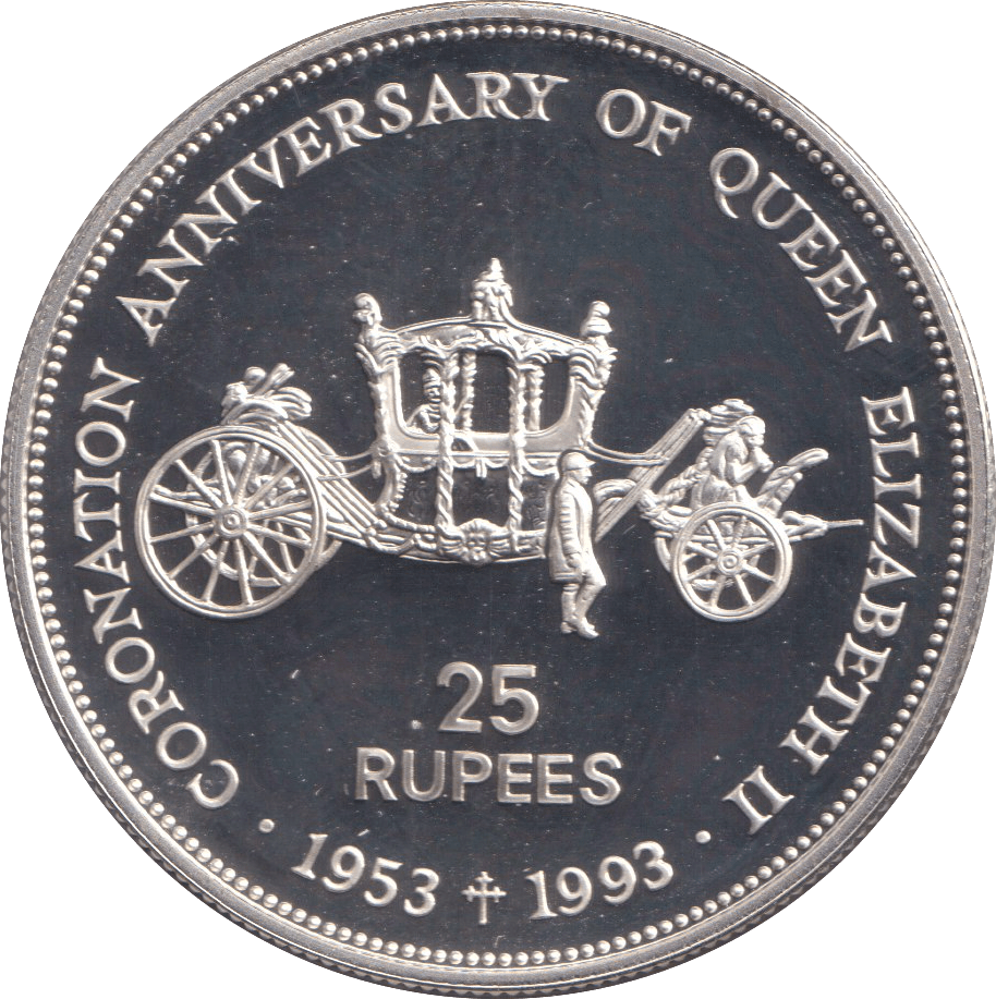 1993 SILVER PROOF TWENTY FIVE RUPEES REPUBLIC OF SEYCHELLES - SILVER WORLD COINS - Cambridgeshire Coins