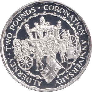 1993 SILVER PROOF TWO POUND ALDERNEY - SILVER WORLD COINS - Cambridgeshire Coins