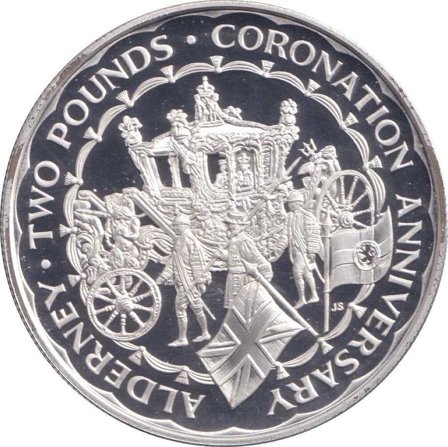 1993 SILVER PROOF TWO POUND ALDERNEY - SILVER WORLD COINS - Cambridgeshire Coins