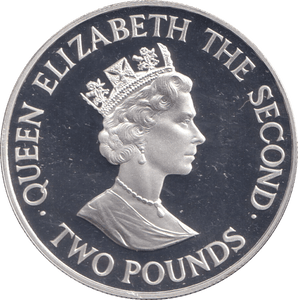 1993 SILVER PROOF TWO POUND BAILIWICK OF JERSEY - SILVER WORLD COINS - Cambridgeshire Coins