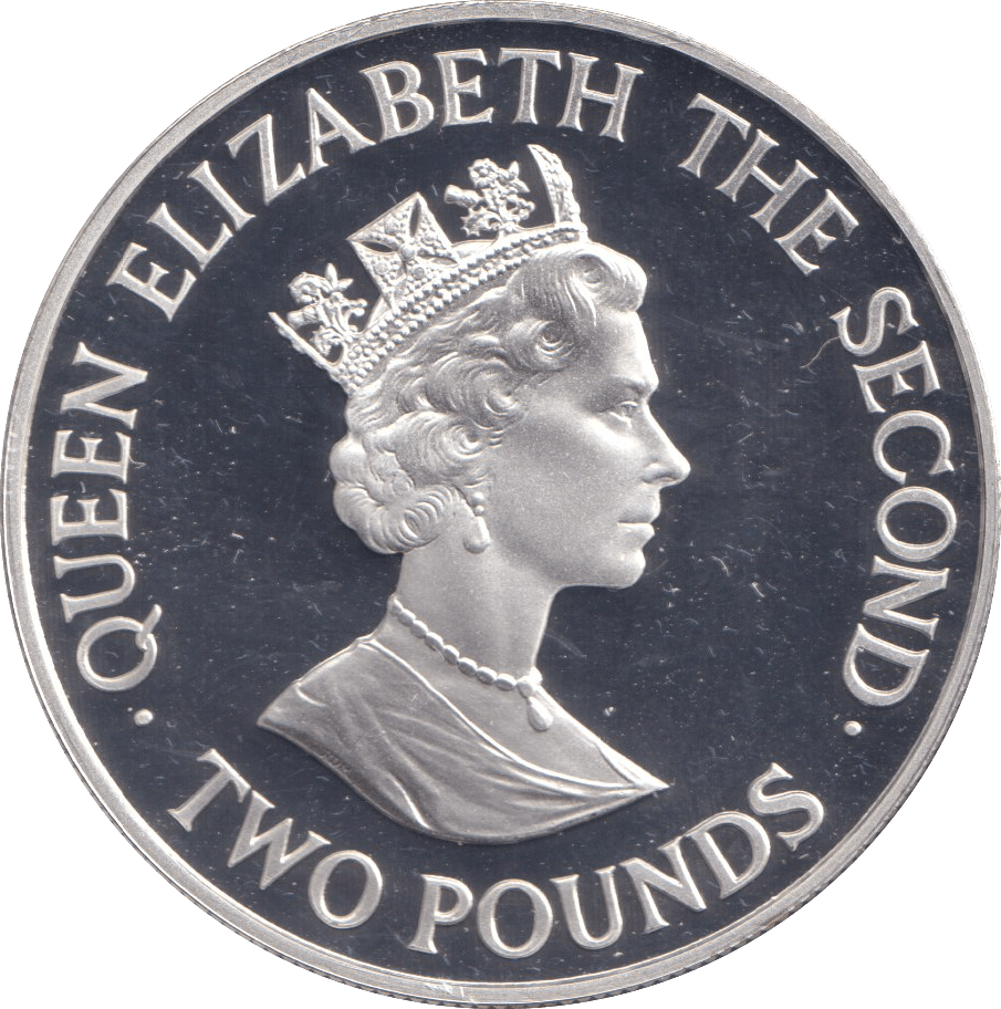 1993 SILVER PROOF TWO POUND BAILIWICK OF JERSEY - SILVER WORLD COINS - Cambridgeshire Coins