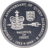 1993 SILVER PROOF TWO POUND BAILIWICK OF JERSEY - SILVER WORLD COINS - Cambridgeshire Coins