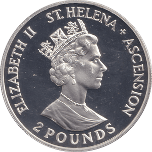 1993 SILVER PROOF TWO POUND ST.HELENA ASCENSION - SILVER WORLD COINS - Cambridgeshire Coins