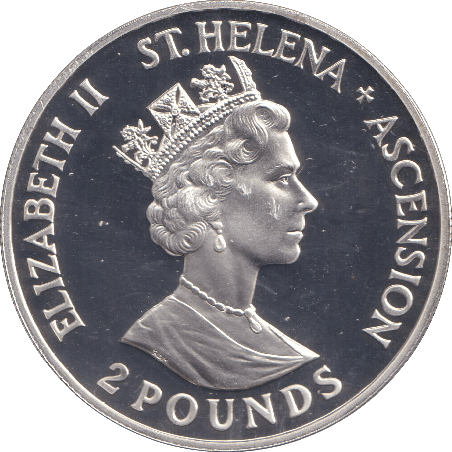 1993 SILVER PROOF TWO POUND ST.HELENA ASCENSION - SILVER WORLD COINS - Cambridgeshire Coins