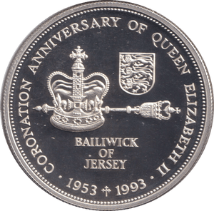 1993 SILVER PROOF TWO POUNDS BAILIWICK OF JERSEY - SILVER WORLD COINS - Cambridgeshire Coins
