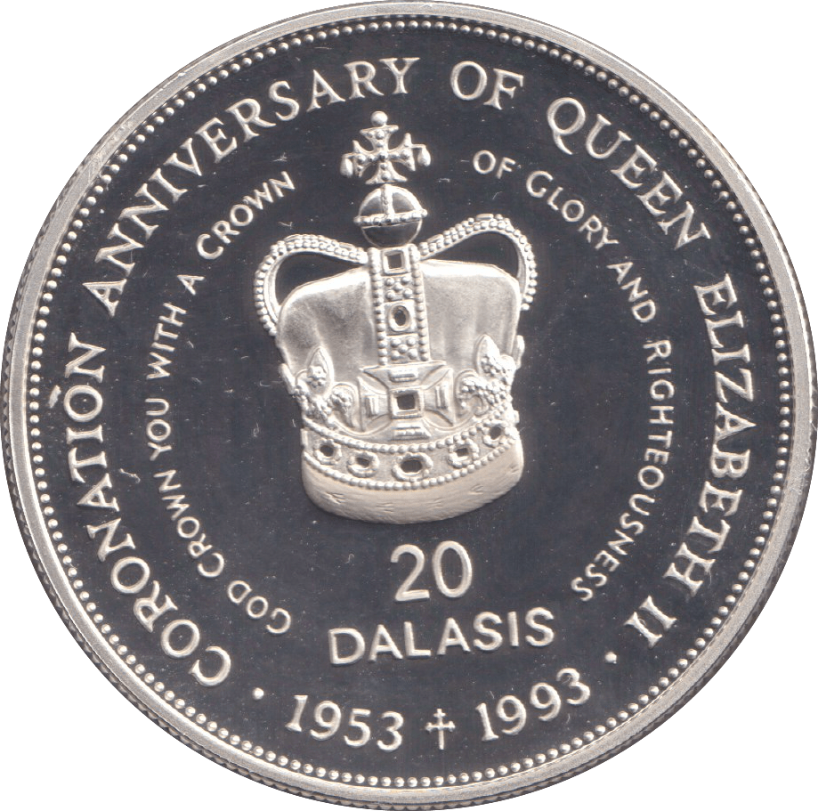 1993 TWENTY DALASIS CORONATION ANNIVERSARY - WORLD COINS - Cambridgeshire Coins