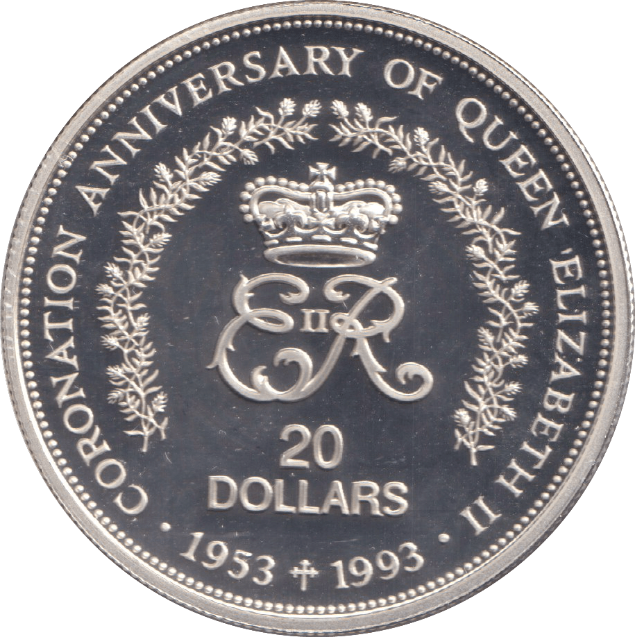 1993 TWENTY DOLLARS CORONATION ANNIVERSARY - WORLD COINS - Cambridgeshire Coins