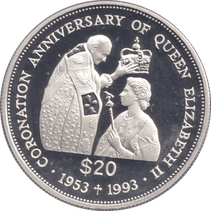 1993 TWENTY DOLLARS CORONATION ANNIVERSARY - WORLD COINS - Cambridgeshire Coins